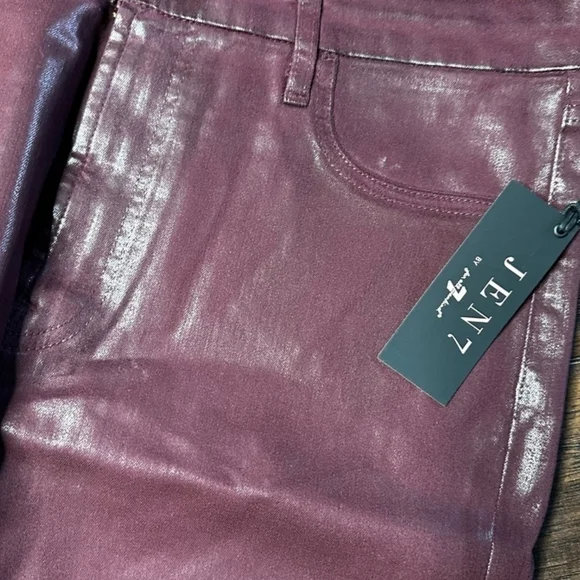 NWT Jen 7 -7 For All Mankind High-Waist Ankle Skinny Faux Leather Women's Jeans